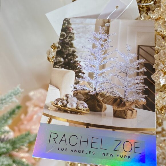 Rachel Zoe Jeweled Cluster Crystal Glass Gold Holiday Christmas Tree 24" New - Picture 16 of 16